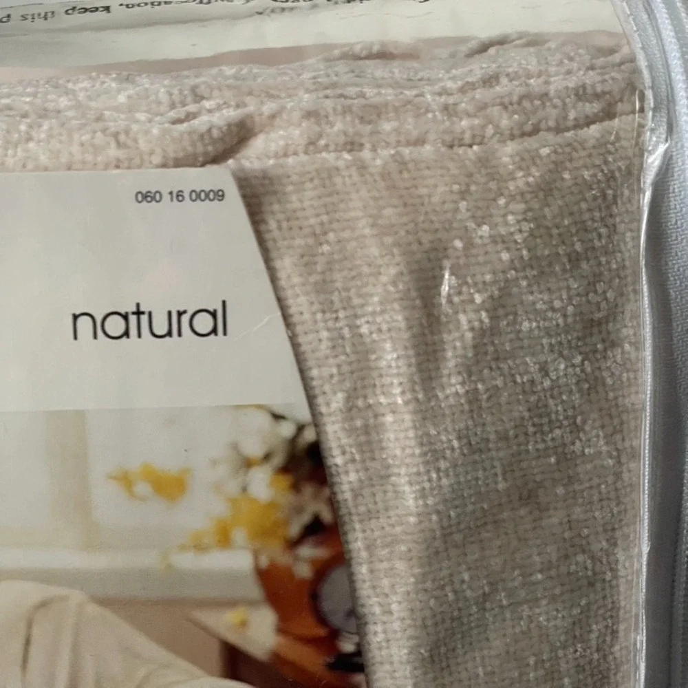Vtg Chenille Throw Blanket Natural (Beige/Ivory)‎ 50x70 Target Home NOS 2002